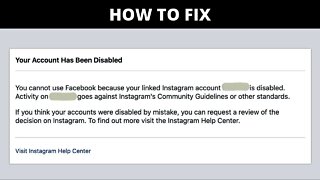 You Cannot Use Facebook Because Your Linked Instagram Disabled | How To Fix