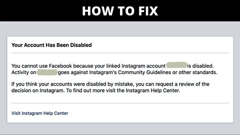 You Cannot Use Facebook Because Your Linked Instagram Disabled | How To Fix