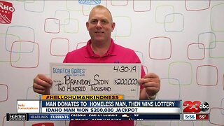 Man donates to homeless man, then wins lottery