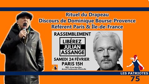 Dominique Bourse-Provence au Rassemblement en soutien à #JulianAssange à Paris le 24.02.2024
