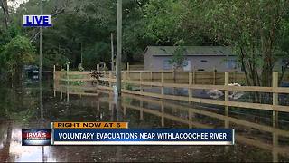 Withlacoochee River rising, flooding homes and covering roads