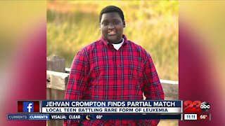 Local teenage boy finds a partial match while battling cancer