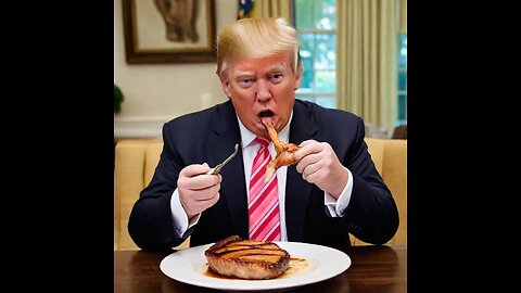 AI art: Donald Trump eating a pork chop