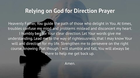 Relying on God for Direction Prayer (Prayer for Perseverance)