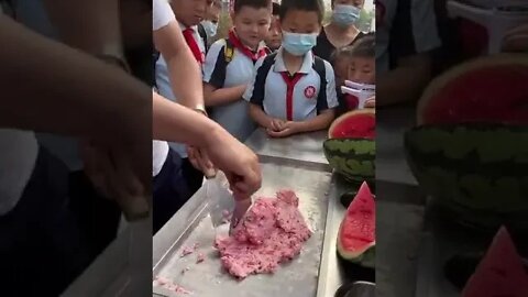 watermelon ice cream rolls street food street ice cream😍😍 #shorts #viral #shortvideo