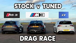 2022 8Y AUDI RS3 v 2022 G80 BMW M3 v STAGE 1 8V AUDI RS3 Drag Race!! *shock result*