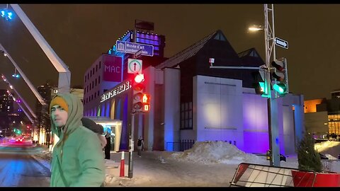 Montreal Winter Snow Downtown Walk Tour December 2022