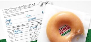 Krispy Kreme offering free doughnut for customers with COVID-19 vaccination card