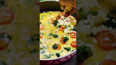 Spinach Cheese Omlette Recipe #shortrecipe #recipe #omlet