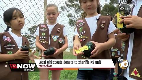 Local Girl Scouts donate to Sheriff's K9 unit