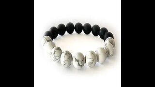 PEACE AND STRESS RELIEF MENS BRACELET - HOWLITE AND ONYX FOR MEN