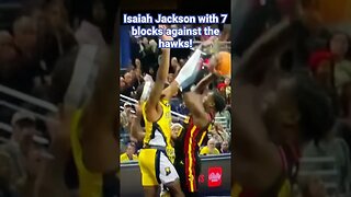 Isaiah Jackson having a Block Party in Indiana with 7 blocks vs Hawks. #nba #blockparty #shorts