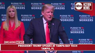 President Trump speaks about vocational training at Tampa Bay Tech