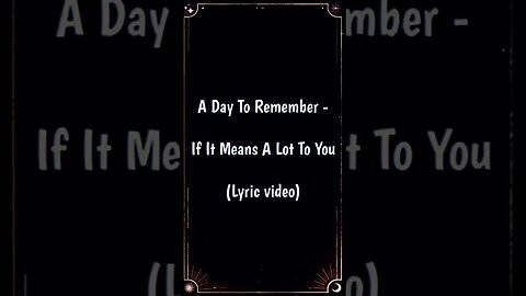 A Day To Remember - If It Means A Lot To You #softrock #trending #shorts