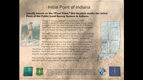 INITIAL POINT / PIVOT POINT INDIANA / Start of Public Land Survey in Indiana / Historic Marker