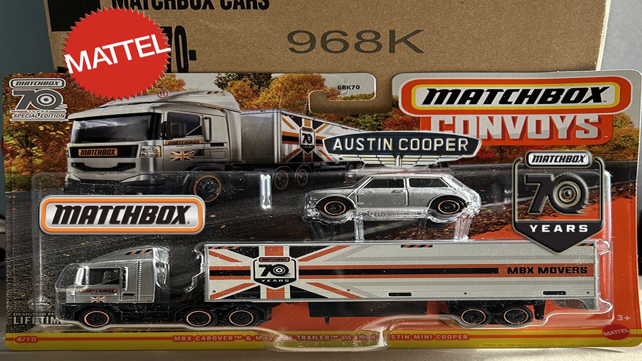 Matchbox Convoys 2024 – Semi-remorque Avec Cabine Et Remorque, 1:64, Austin Mini Cooper 1964