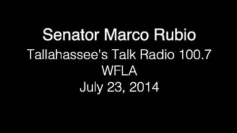 Senator Rubio Previews Values Speech on WFLA Tallahassee