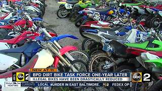 There are fewer illegal dirt bikes and 4 wheelers cruising the streets of Charm City