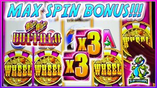 3X 3X WIN! WE HIT A MAX BET BONUS! Wild Wild Buffalo Grand Slot