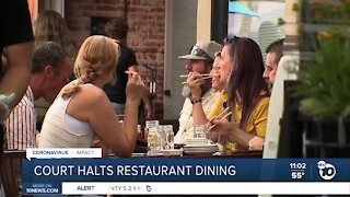 Court halts restaurant dining in San Diego County