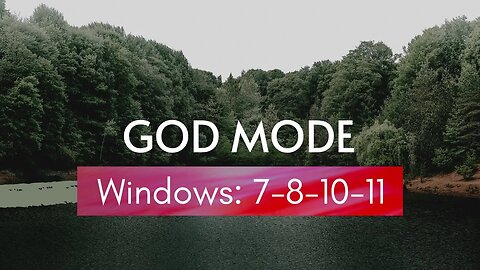 God Mode Win 7 10 11