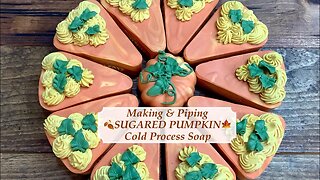 Making 🍁 SUGARED PUMPKIN 🍂 Cold Process Soap w/ Piping Frosting | Ellen Ruth Soap
