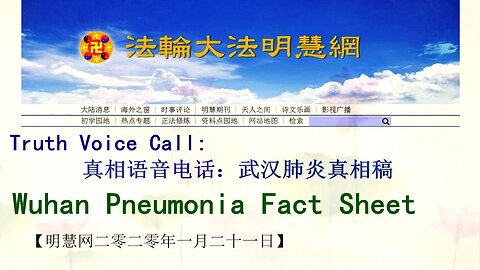 真相语音电话：武汉肺炎真相稿 Truth Voice Call: Wuhan Pneumonia Fact Sheet 2020.01.21