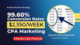 NEW Proven (CPA Marketing) Make Upto $2350/WEEK, Make Money Online, Promote CPA Offers