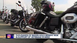 Thousands of bikers hold benefit ride in support of veterans in need