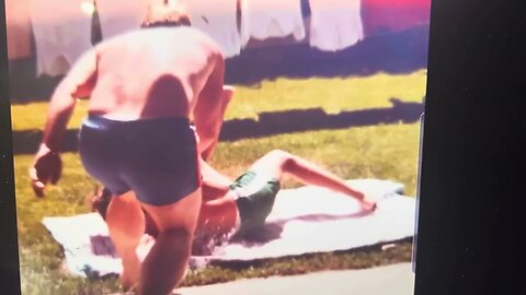 1983…age 13 Crypto Hulk’s dad pours water on him as he lays to tan!!!