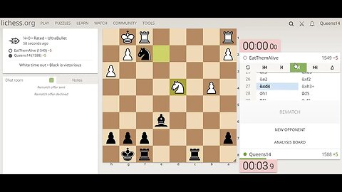 15 Second Chess replay Game 2