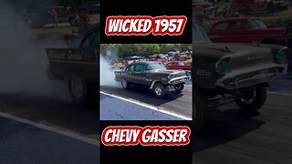 Wicked 1957 Chevy Gasser Laying Down Some Rubber! #shorts