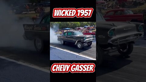 Wicked 1957 Chevy Gasser Laying Down Some Rubber! #shorts