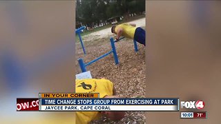 Time change stops group from exercising at park