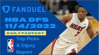 Dreams Top Picks for NBA DFS Today Main Slate 11/4/2022 Daily Fantasy Sports Strategy FanDuel