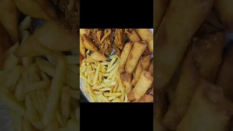 French Fries, Chicken Rolls, Potato mini samosa, full recipe links in description@CookingWithHira
