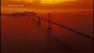 The red sky over San Francisco