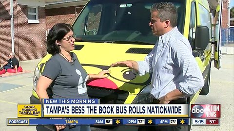 Tampa’s Bess the Book Bus rolling across the country giving out free books to kids