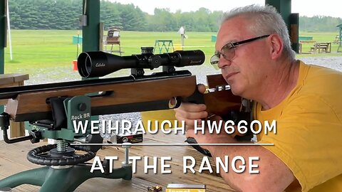 Weihrauch HW660M single shot 22lr target rifle at the range 50 yd groups