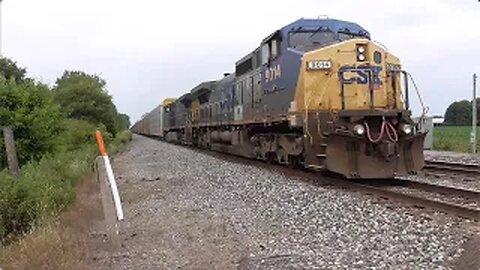 CSX M214 Autorack Train from Sterling, Ohio July 15, 2023