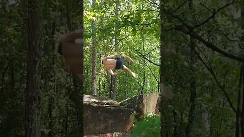 Getting stronger at barefoot nature parkour