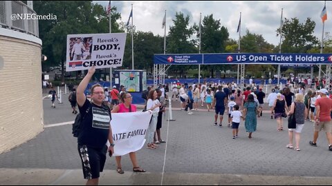 Children's Health Defense rally at the US Open in Queens NY