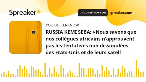 RUSSIA KEMI SEBA: «Nous savons que nos collègues africains n’approuvent pas les tentatives non dissi