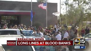 Blood donation lines long in Las Vegas