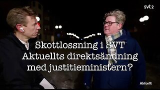 Skottlossning i SVT Aktuellts direktsändning med justitieminister Gunnar Strömmer?
