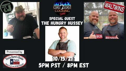 The Waltwins and CJ are Cooking LIVE with guest The Hungry Hussey! Presented by Uncle Steve's Shake!