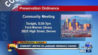 Community meeting on landmark ordinance changes