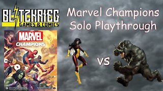 Spider-Woman vs Rhino Marvel Champions Card Game Solo Playthrough