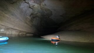 Massive River Deep Inside A Cave