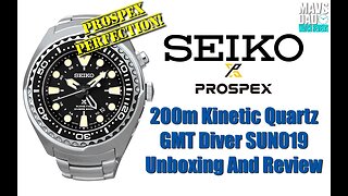 Too Big? | Seiko Prospex 200m Kinetic Quartz GMT Diver SUN019 Unbox & Review